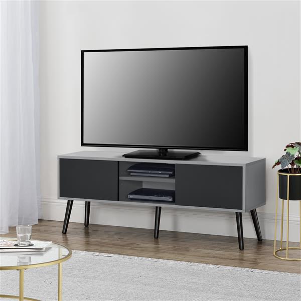 Grote foto tv meubel eskilstuna tv kast 120x29 5x46 5 cm lichtgrijs zwart huis en inrichting overige
