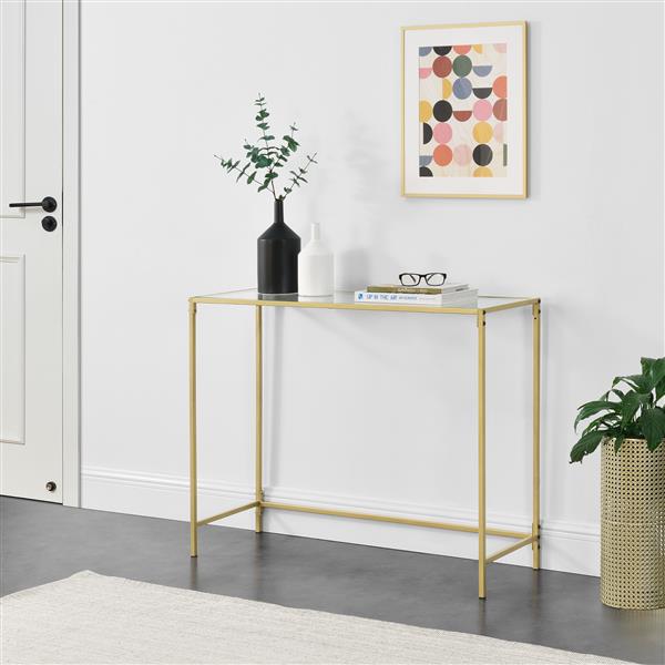 Grote foto console tafel alajarvi sidetable glas 100x35x80 cm goud huis en inrichting eettafels