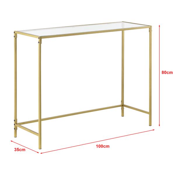 Grote foto console tafel alajarvi sidetable glas 100x35x80 cm goud huis en inrichting eettafels