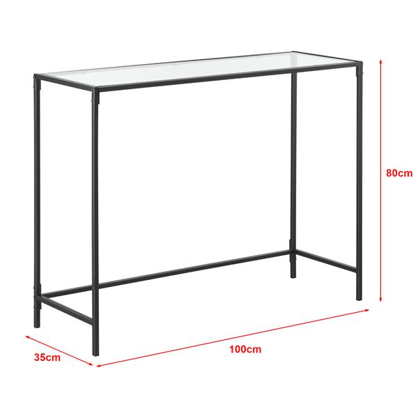 Grote foto console tafel alajarvi sidetable glas 100x35x80 cm zwart huis en inrichting eettafels