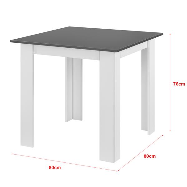 Grote foto eettafel algermissen vierkant 80x80x76 cm donkergrijs en wit huis en inrichting eettafels