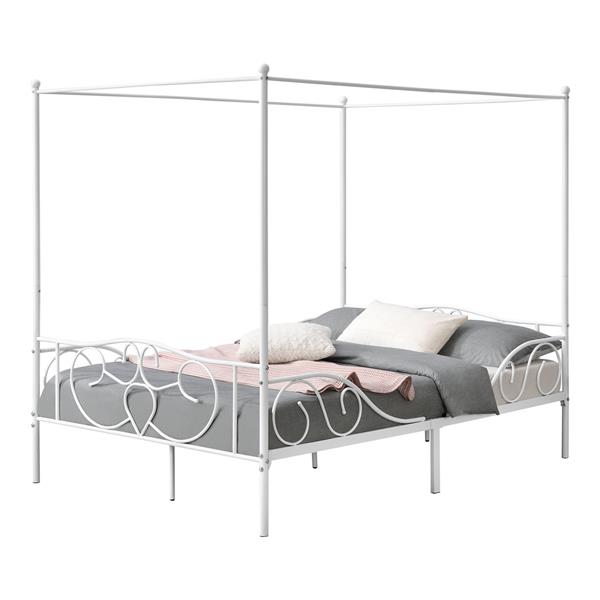 Grote foto metalen hemelbed finstrom met bedbodem 140x200 cm wit huis en inrichting bedden