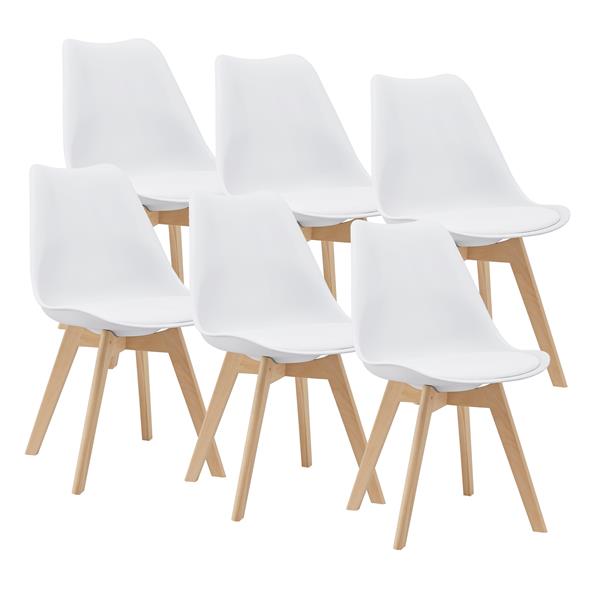 Grote foto eetkamerstoel dubrovnik set van 6 kunstleer en beuken wit huis en inrichting stoelen