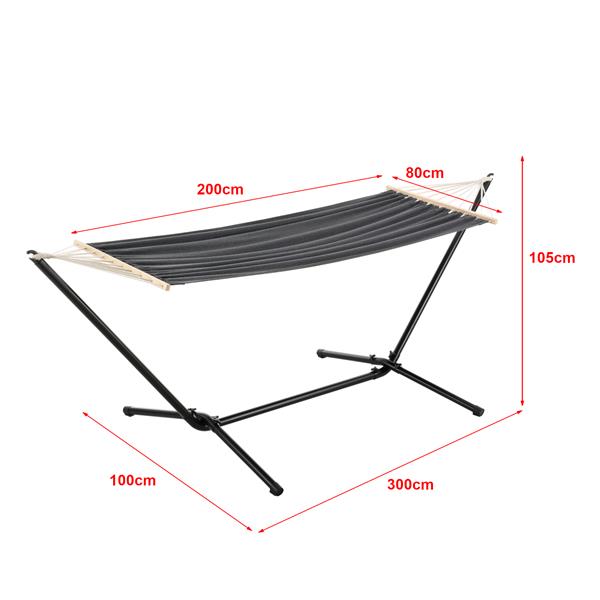 Grote foto hangmat katoen met standaard max 120 kg donkergrijs tuin en terras tuinmeubelen