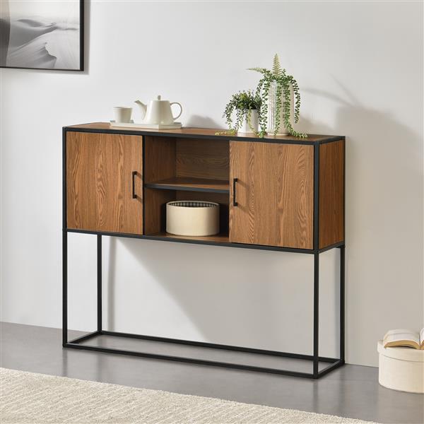 Grote foto commode motala 90x108 5x30 cm houtkleurig en zwart huis en inrichting overige