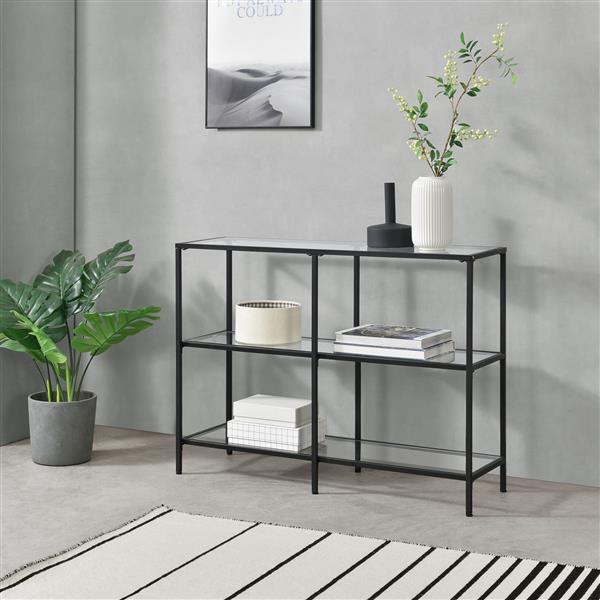 Grote foto console tafel perstorp sidetable glas 100x30x73 cm zwart huis en inrichting eettafels