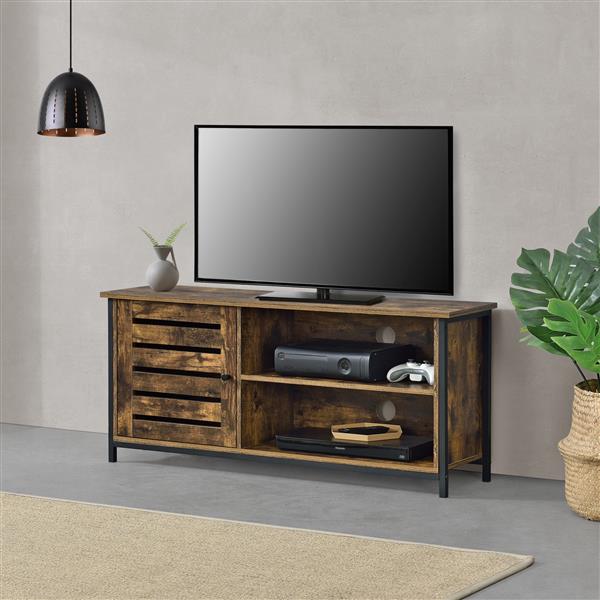 Grote foto tv meubel engerdal 110x30x49 cm houtkleurig en zwart huis en inrichting overige