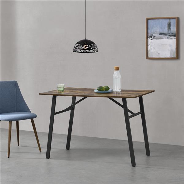 Grote foto eettafel flatanger 110x74 5x70 cm houtkleurig donker en zwart huis en inrichting eettafels