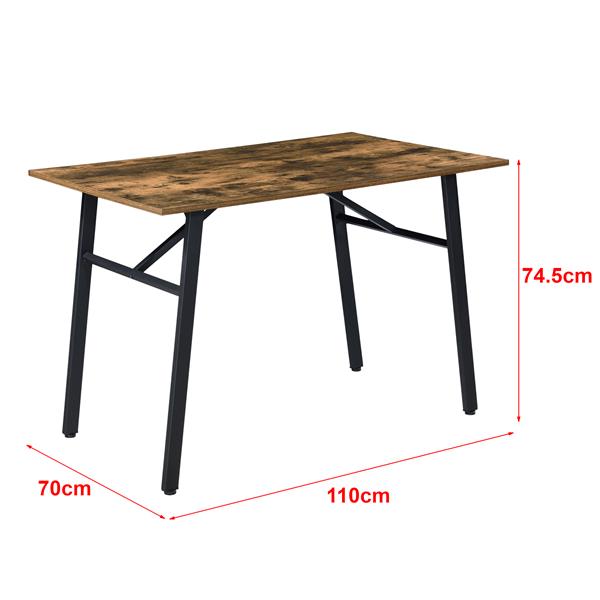 Grote foto eettafel flatanger 110x74 5x70 cm houtkleurig donker en zwart huis en inrichting eettafels