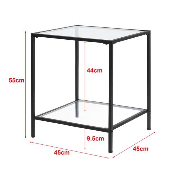 Grote foto bijzettafel norrt lje met plank glas 55x45x45 cm zwart huis en inrichting eettafels