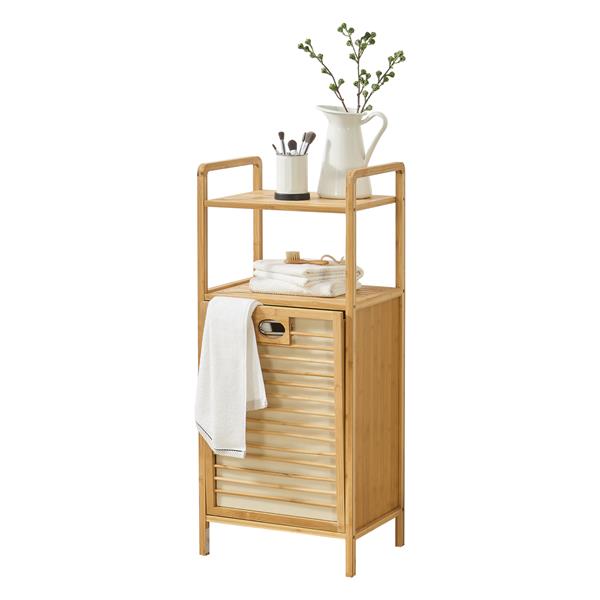 Grote foto en.casa bamboe wasmand rendalen met plank 40x30x95 cm huis en inrichting overige