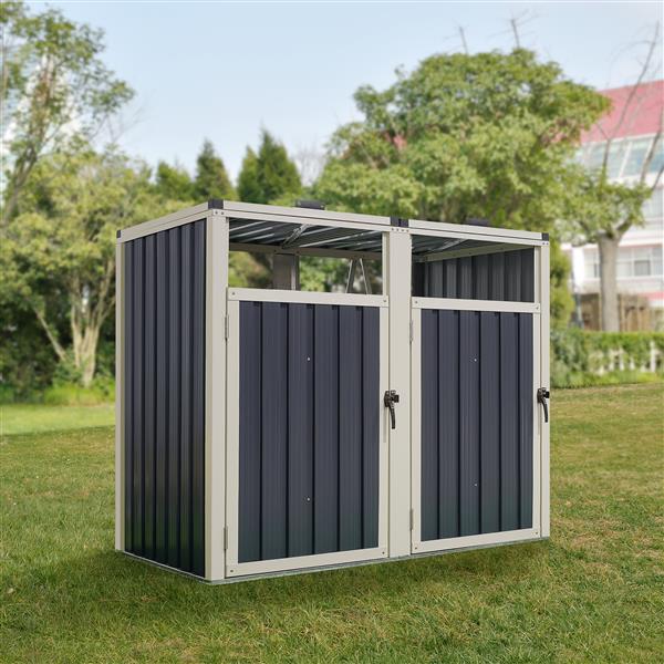 Grote foto pro.tec containerombouw tarbek antraciet 121x146x82 cm tuin en terras tuingereedschap