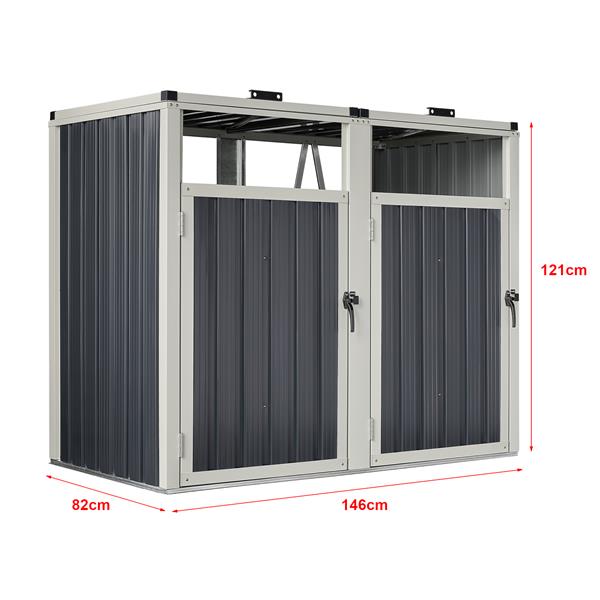 Grote foto pro.tec containerombouw tarbek antraciet 121x146x82 cm tuin en terras tuingereedschap