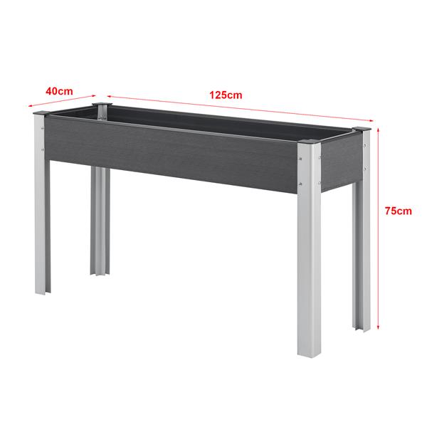 Grote foto en.casa kweektafel beverwijk plantenbak 125x40x75 cm donkergrijs tuin en terras sierplanten