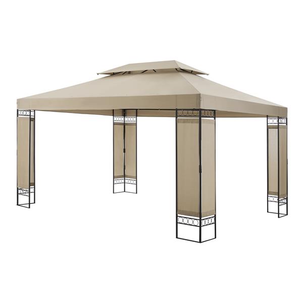 Grote foto en.casa paviljoen lanciano partytent 4x3x2 65 m beige tuin en terras overige tuin en terras