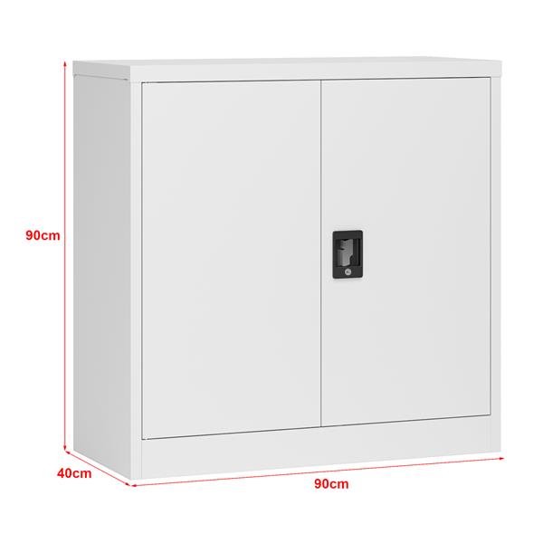 Grote foto en.casa kantoorkast molise met slot sleutels 90x40x90 cm lichtgrijs huis en inrichting overige