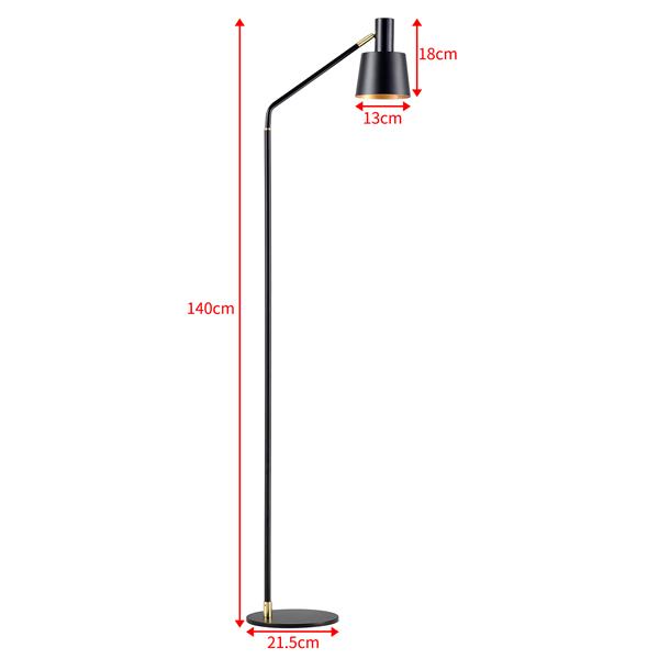 Grote foto lux.pro vloerlamp staande lamp bristol metaal 140 cm zwart huis en inrichting overige