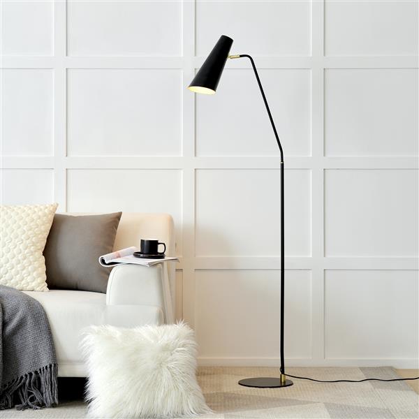 Grote foto lux.pro vloerlamp staande lamp norwich metaal e27 160 cm zwart huis en inrichting overige