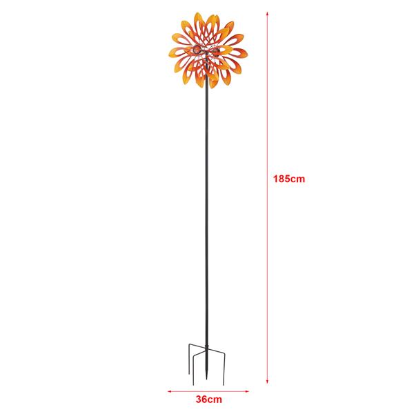 Grote foto casa.pro windmolen eidfjord metaal 185x36 cm oranje en rood tuin en terras tuingereedschap