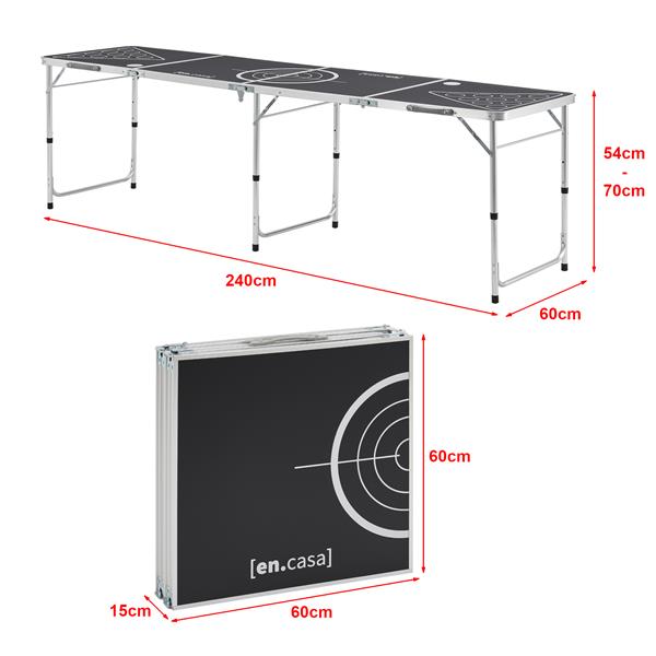 Grote foto en.casa beer pong bierpong tafel ibiza verstelbaar 240x60x54 70 cm tuin en terras tuingereedschap