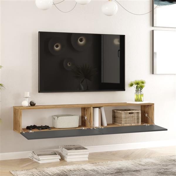 Grote foto en.casa tv meubel lapinlahti 180x31 5x29 5cm houtkleurig en antraciet huis en inrichting overige