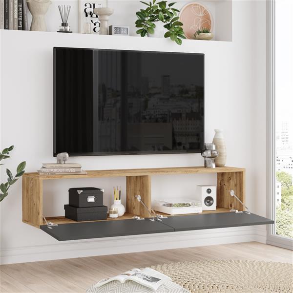 Grote foto en.casa tv meubel lapinlahti 140x31 5x29 5cm houtkleurig en antraciet huis en inrichting overige