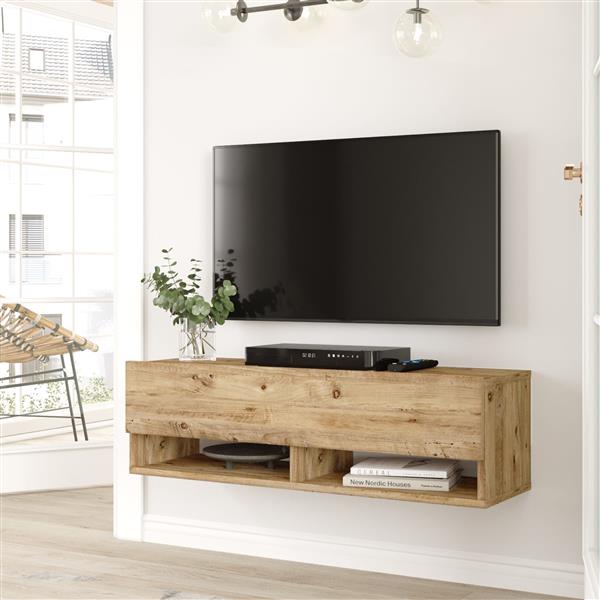 Grote foto en.casa tv meubel laitila 2 opbergvakken 100x31 5x29 5cm houtkleurig huis en inrichting overige