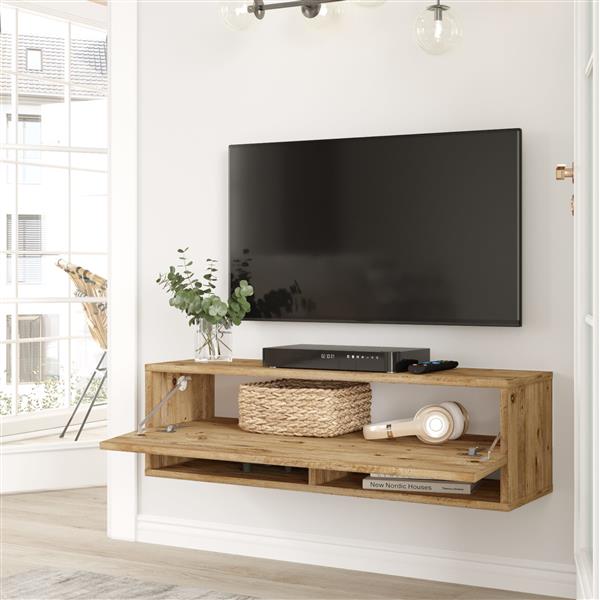 Grote foto en.casa tv meubel laitila 2 opbergvakken 100x31 5x29 5cm houtkleurig huis en inrichting overige