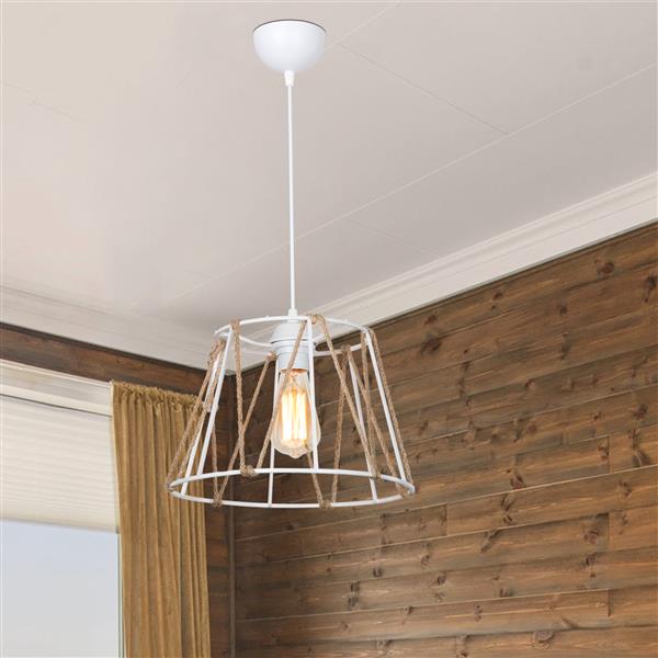 Grote foto lux.pro hanglamp halifax e27 wit en jute huis en inrichting overige