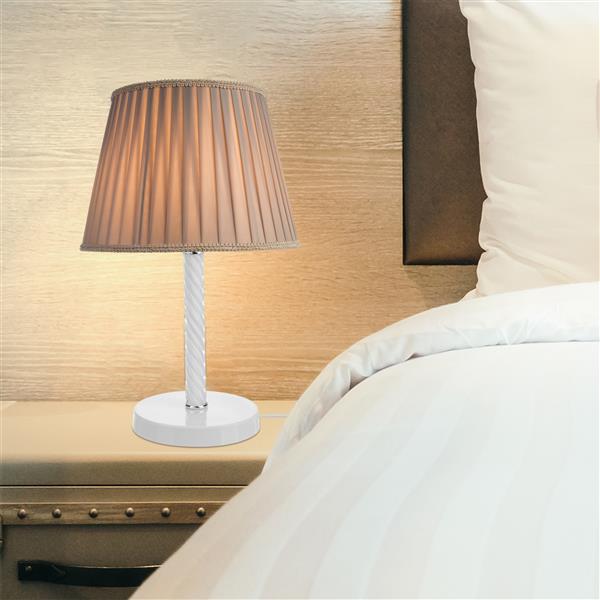 Grote foto tafellamp bureaulamp kilbride e27 wit en zandkleurig huis en inrichting tafellampen