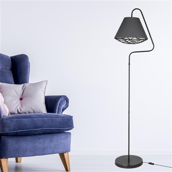 Grote foto lux.pro staande lamp vloerlamp gateshead e27 zwart en grijs huis en inrichting overige