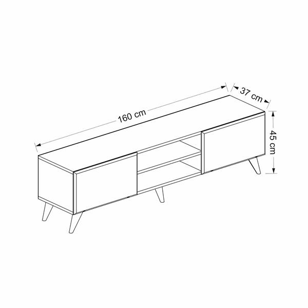 Grote foto en.casa tv meubel grindsted 160x45x45 cm eiken en antraciet huis en inrichting overige