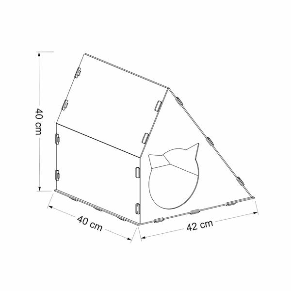 Grote foto en.casa kattenhuis lani 40x42x40 cm wit dieren en toebehoren toebehoren