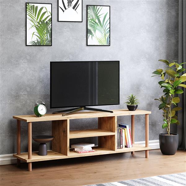 Grote foto en.casa tv meubel r sk bing 120x29x43 cm houtkleurig huis en inrichting overige