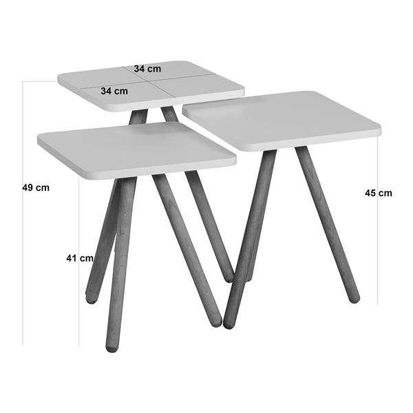 Grote foto en.casa bijzettafel set van 3 hobro zwart huis en inrichting eettafels