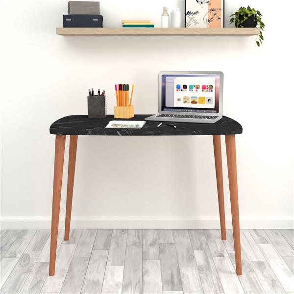 Grote foto en.casa bureau kongsberg laptoptafel 70x90x60 cm marmer zwart en houtkleurig huis en inrichting stoelen