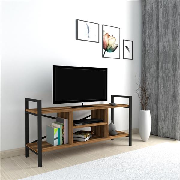 Grote foto en.casa tv meubel oster y 61x120x35 cm walnootkleurig huis en inrichting overige