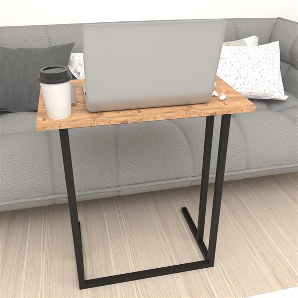 Grote foto en.casa bureau h gsby laptoptafel 65 5x60x35 5 cm eiken en zwart huis en inrichting stoelen