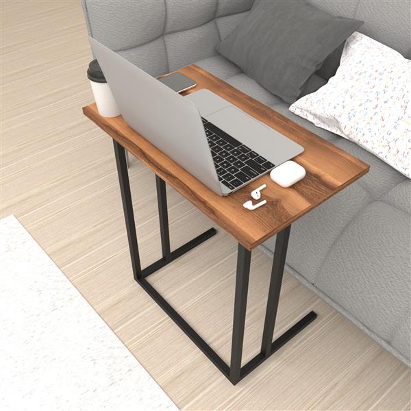 Grote foto en.casa bureau h gsby laptoptafel 65 5x60x35 5 cm walnootkleurig en zwart huis en inrichting stoelen