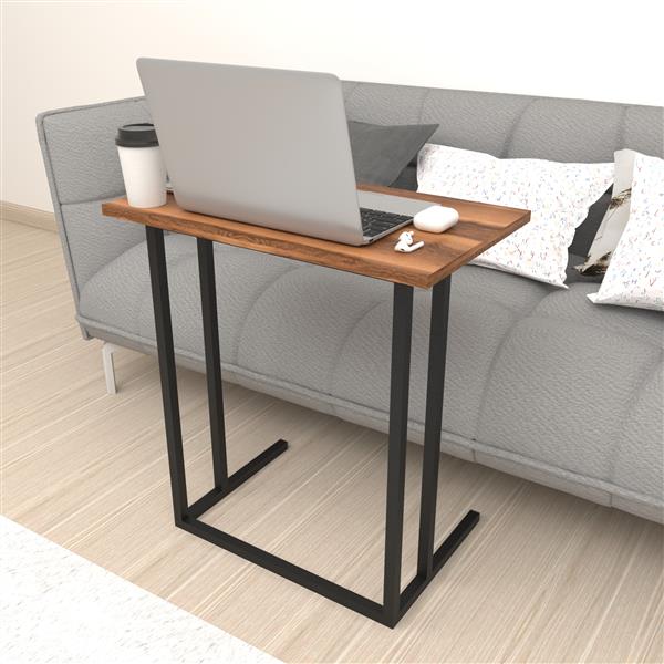 Grote foto en.casa bureau h gsby laptoptafel 65 5x60x35 5 cm walnootkleurig en zwart huis en inrichting stoelen