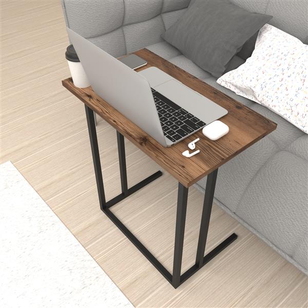 Grote foto en.casa bureau h gsby laptoptafel 65 5x60x35 5 cm eiken antiek en zwart huis en inrichting stoelen