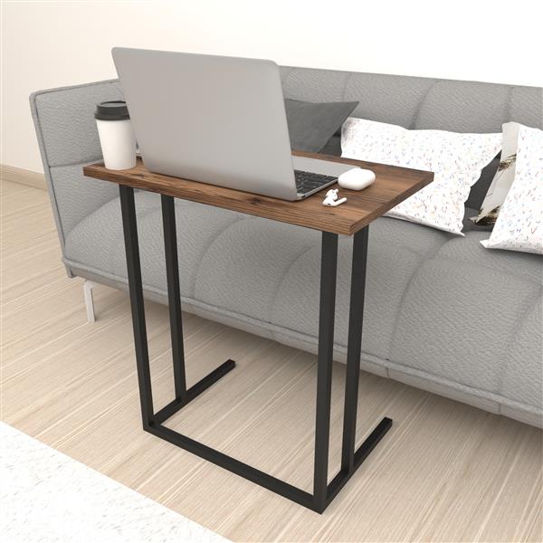 Grote foto en.casa bureau h gsby laptoptafel 65 5x60x35 5 cm eiken antiek en zwart huis en inrichting stoelen