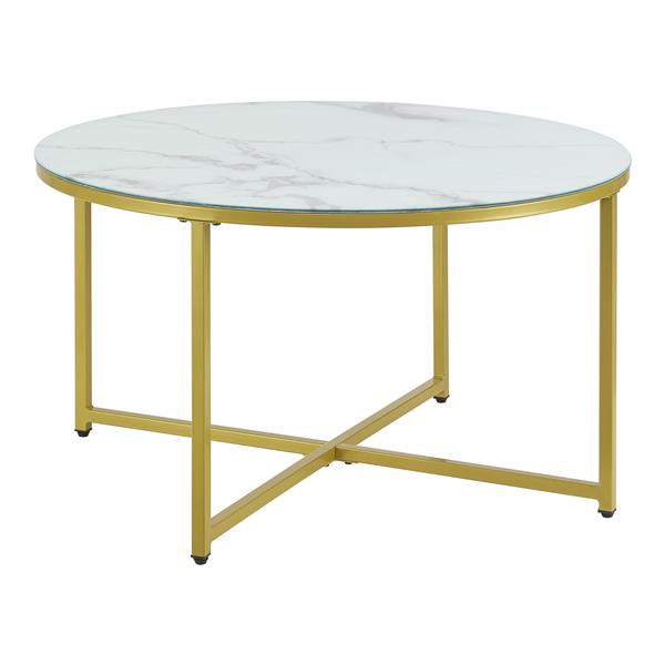 Grote foto en.casa salontafel uppvidinge 45x 80 cm marmer look wit en goudkleurig huis en inrichting eettafels