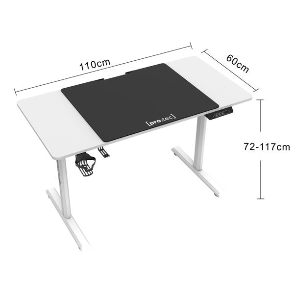 Grote foto pro.tec bureau pomona zit sta elektrisch verstelbaar wit en zwart huis en inrichting stoelen