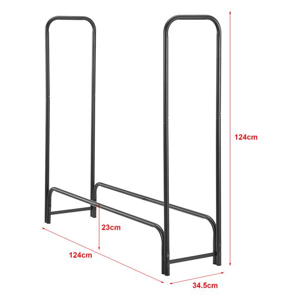 Grote foto casa.pro metalen brandhout rek houtopslag 124x124x34 5 cm zwart tuin en terras tuingereedschap