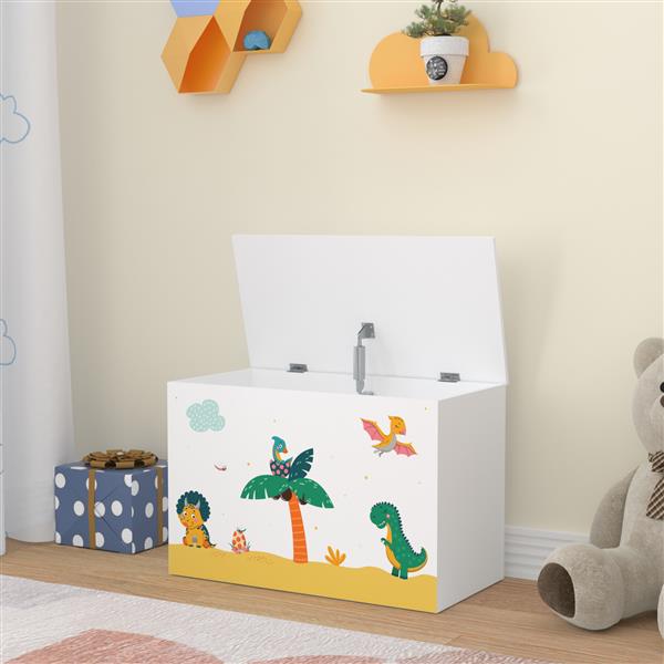 Grote foto en.casa doos voor speelgoed oleiros 40x60x30 cm dinosaurus motief huis en inrichting overige