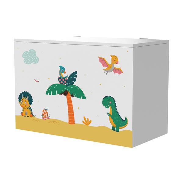 Grote foto en.casa doos voor speelgoed oleiros 40x60x30 cm dinosaurus motief huis en inrichting overige