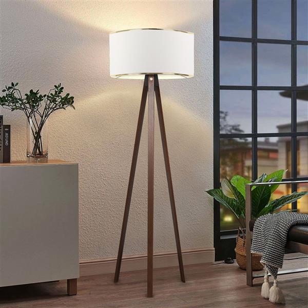 Grote foto lux.pro staande lamp newport vloerlamp 140 cm e27 wit en goud huis en inrichting overige