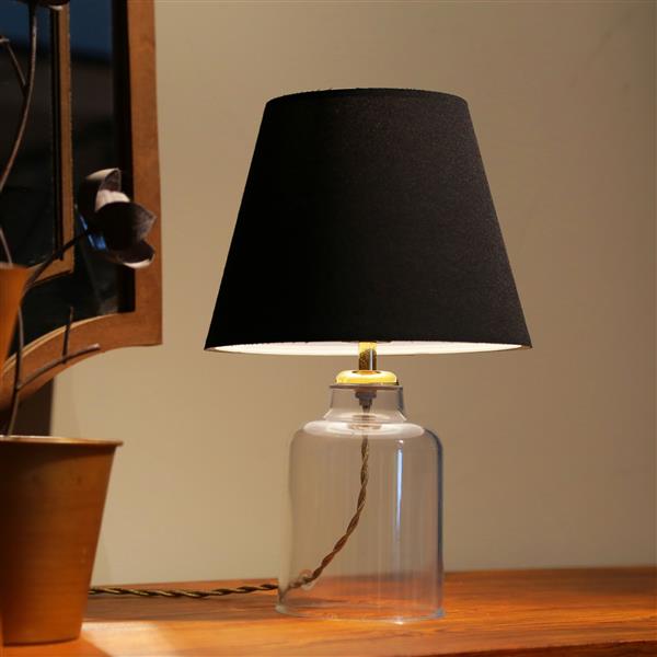 Grote foto lux.pro tafellamp oldham 30 cm e27 zwart en messing huis en inrichting tafellampen
