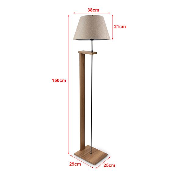 Grote foto lux.pro staande lamp bromwich 150 cm e27 houtkleurig zwart en beige huis en inrichting overige